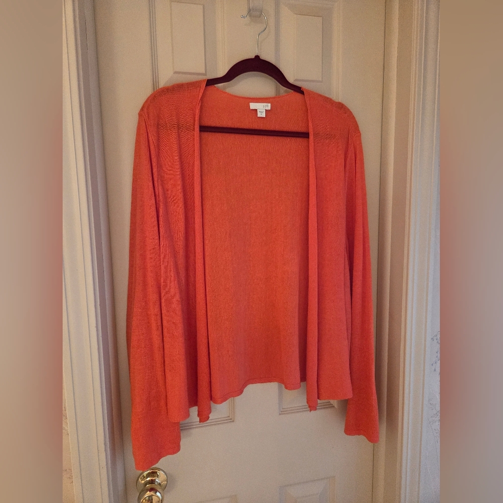J. Jill Vibrant Orange Open-Front Cardigan